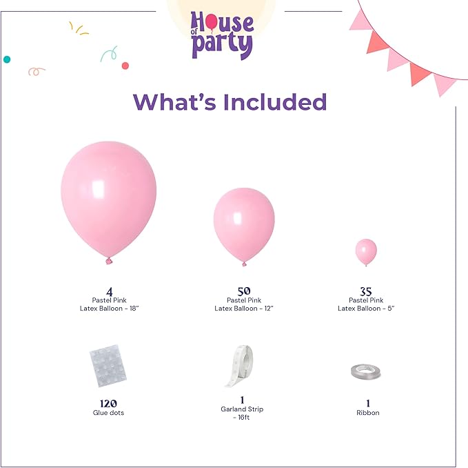 HOUSE OF PARTY Pastel Pink Balloons | Valentine's Day Balloons