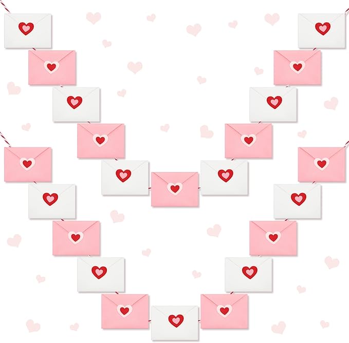 2 Pcs 19.7 ft Valentine Decoration Love Letter Garland Felt Love