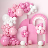 Pink Balloons Arch Kit, 139 Pcs Pink Light Pink White Bow Latex