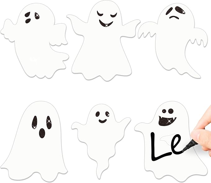 Halloween Glitter Ghost Cutouts 100Pcs Cute Ghost Glitter Paper Cut