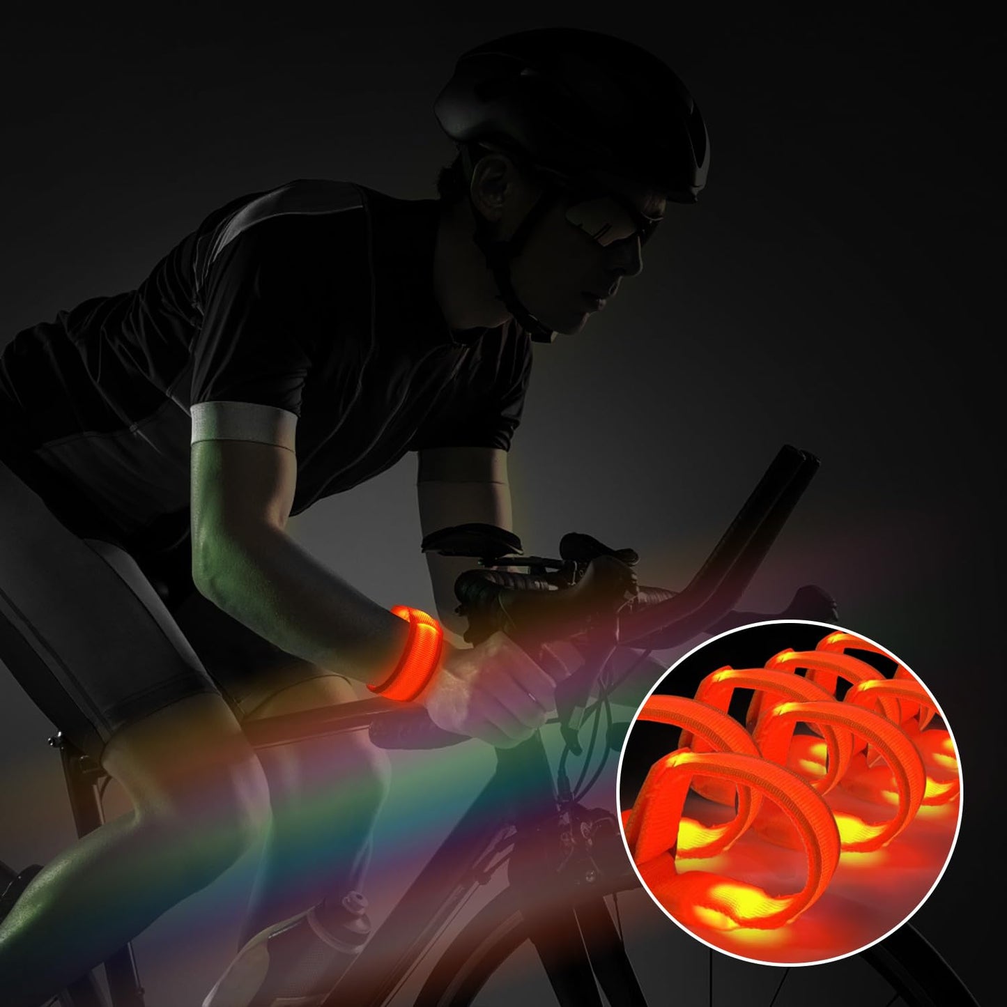 M.best 8pcs LED Light Up Bracelets Glow Flashing Wristbands Glow in