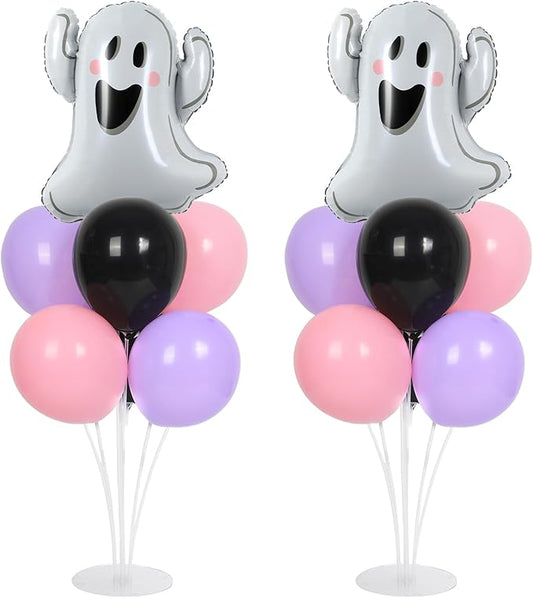 Halloween Ghost Party Balloons Stand Kit 2 Sets with 2 White Ghost