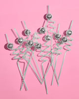 xo, Fetti Disco Ball Reusable Swirly Straw Set - 16 pc | Groovy