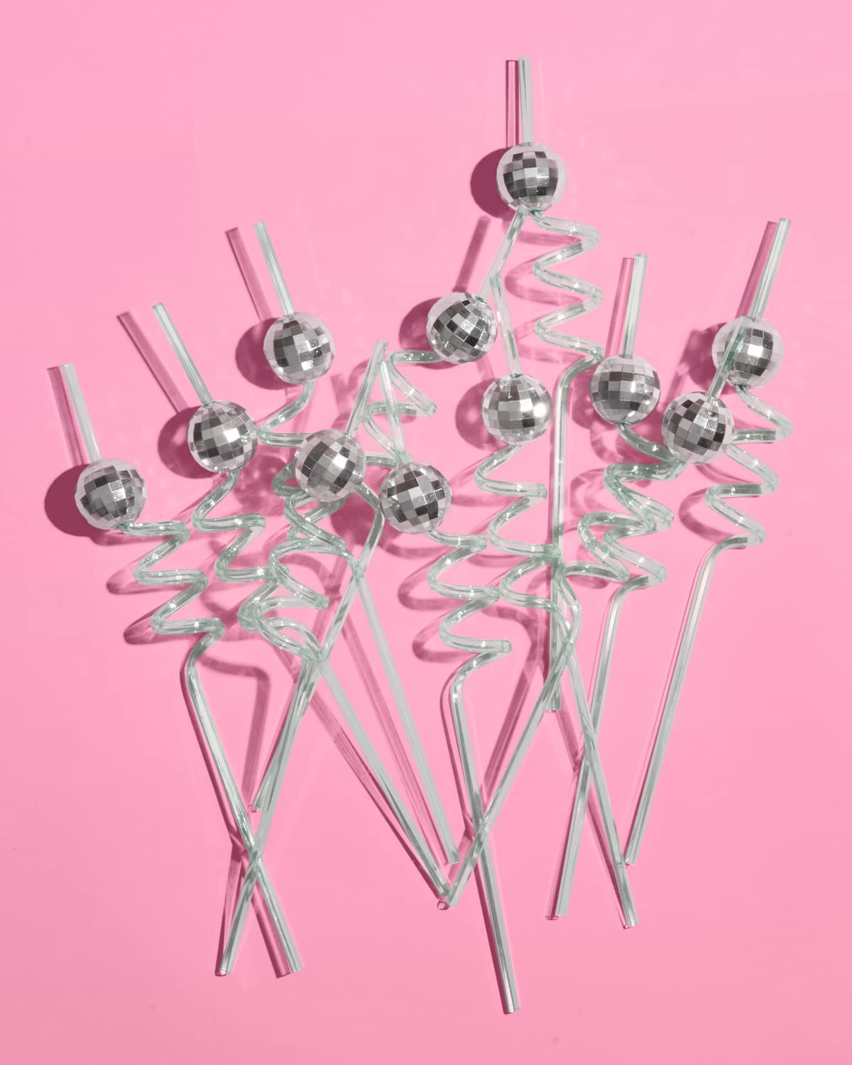 xo, Fetti Disco Ball Reusable Swirly Straw Set - 16 pc | Groovy