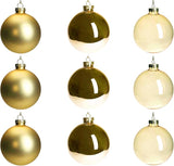 DN DECONATION Gold Glass Christmas Ornaments, Set of 9, 3.15' Hanging