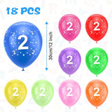 Ainiv 2nd Birthday Balloons 18PCS, 12inch Numbers Printed Latex Party