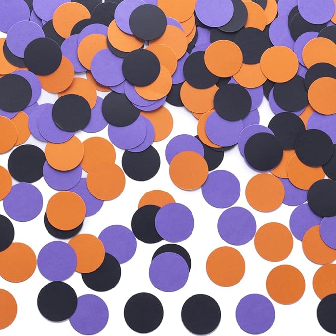 Purple Black Orange Confetti Table Decoration for Halloween Birthday