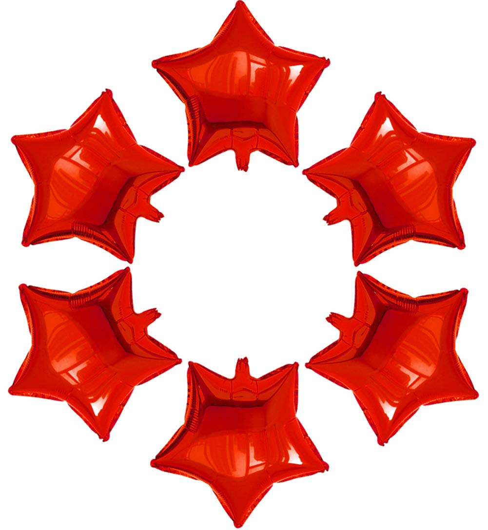 24 Pcs 18" Red Star Balloons Foil Balloons Mylar Balloon for Baby