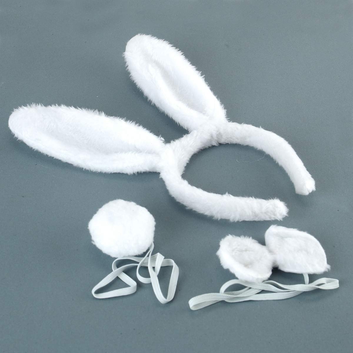 BinaryABC Bunny Rabbit Costume Set,Ears Headband Bow Ties Tail
