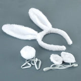 BinaryABC Bunny Rabbit Costume Set,Ears Headband Bow Ties Tail