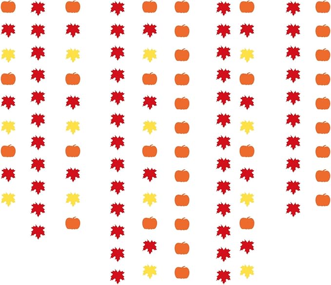 Fall Autumn Leaves Pumpkin Party Decorations Streamers Garland 5pcs
