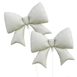 GOTPASS 2 Pcs White Bow Balloon Bow Theme Party Decorations for Baby