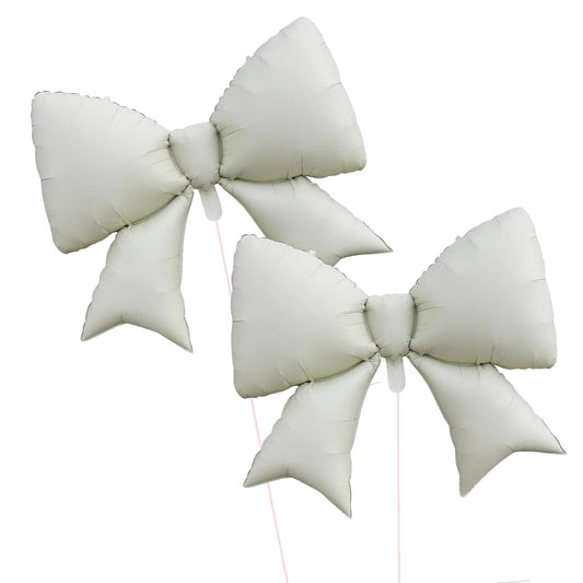 GOTPASS 2 Pcs White Bow Balloon Bow Theme Party Decorations for Baby