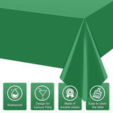 6Pcs Green Tablecloths for Rectangle Tables,Disposable Plastic Table
