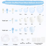 Blue Balloon Arch Kit 177Pcs Blue and White Balloon Arch Kit with