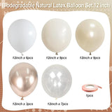 Cream White, Ivory Beige Balloons - Metallic Gold, Pearl White Sand -
