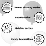 100pcs Black and White Balloons 12 Inch Thickened Latex Balloons for