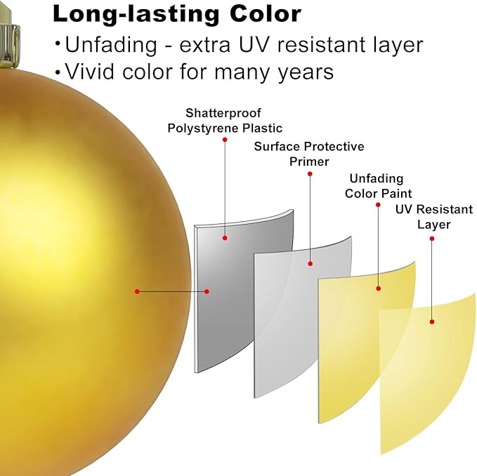 Gold 2.5" Christmas Balls Christmas Tree Decoration Ornaments
