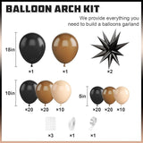 Black Brown Nude Balloon Arch Kit,Balloon Garland with Black Star