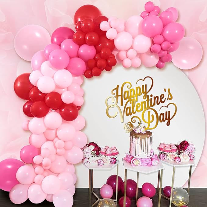 150Pcs Valentine's Day Balloon Garland Arch Kit Pink Red Rose Red