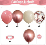 Dusty Pink and Rose Gold Balloons 12In Retro Blush Pink Beige White