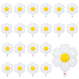 Sotiff 21 Pcs Flower Balloons Daisies Balloons White Groovy Flowe Whit
