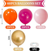 Hot Pink and Orange Gold Balloons 12inch 60pcs Light Pink Metallic