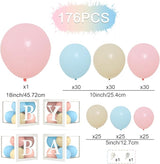 Gender Reveal Decorations Party Set 176pcs Pink and Blue Balloons