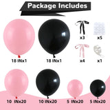 HILAVO Pink and Black Balloons Arch Kit Bow Balloon Garland Coquette