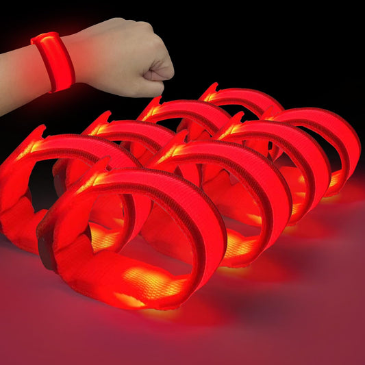 M.best 8pcs LED Light Up Bracelets Glow Flashing Wristbands Glow in