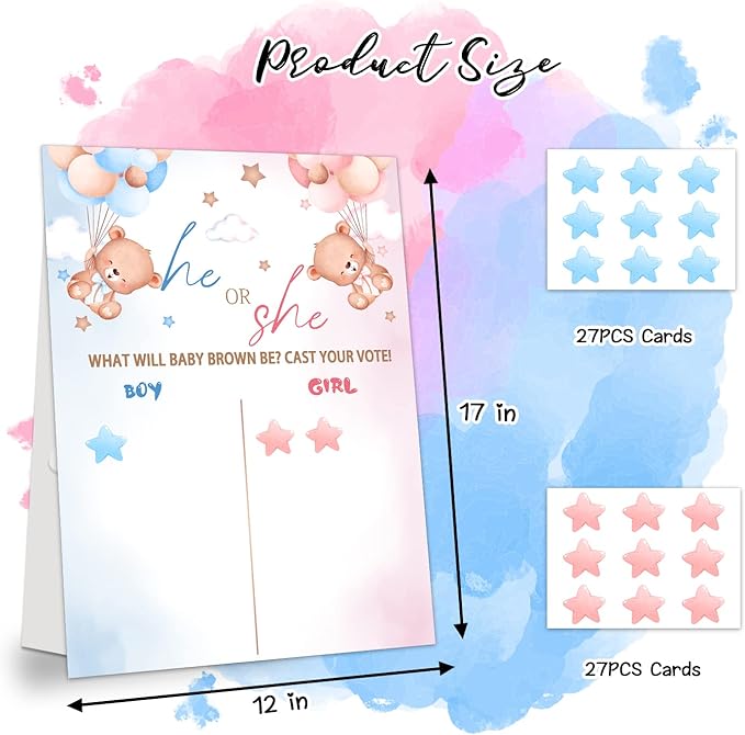 LNOKRIM Gender Reveal Party Games Bear Theme Baby Gender Reveal