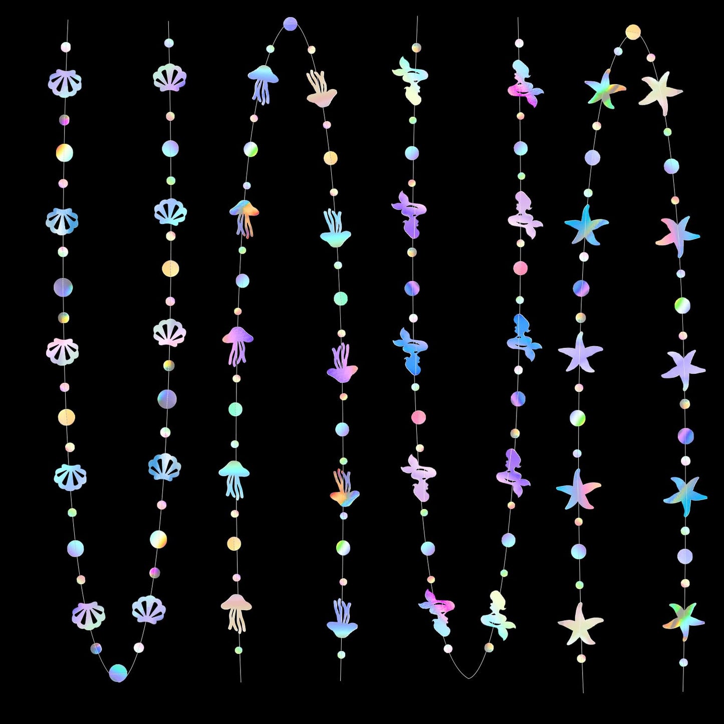 Iridescent Mermaid Birthday Party-Decorations Garland - 40FT Euphoria