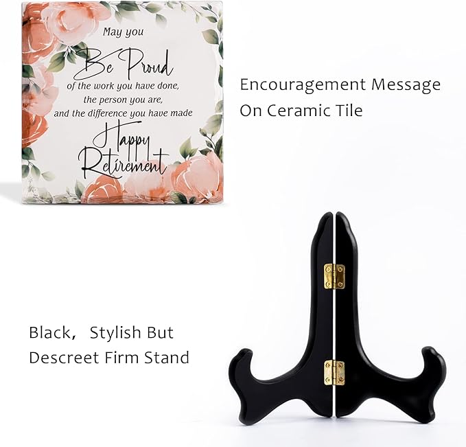 Retirement Gifts for Women Men Best Ceramic Retirement Plaque Happy