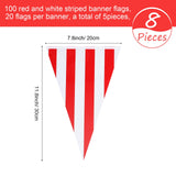 8 Sets 256 ft 160 Pieces Carnival Circus Bunting Banner Red and White