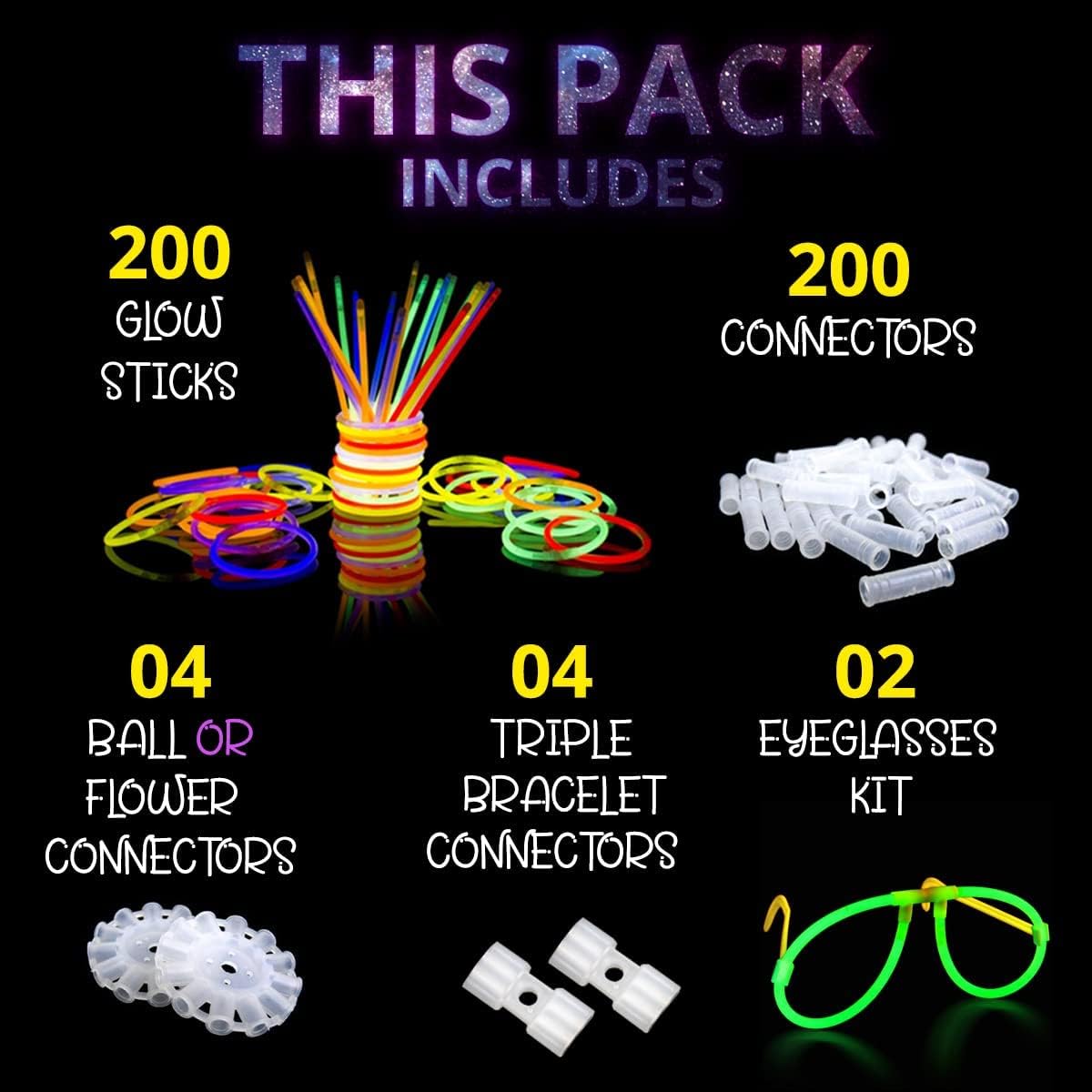 410 Pcs Glow Sticks Bulk, Glow in The Dark Party Supplies, 12 Hours