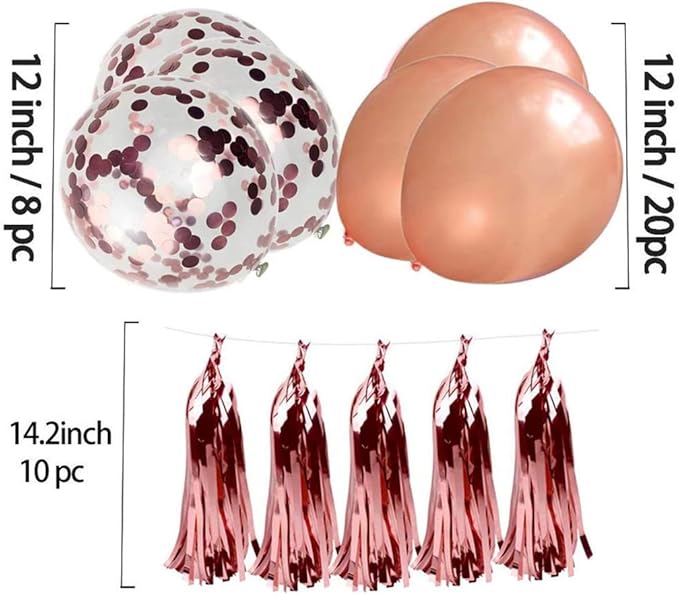 Rose Gold Birthday Balloons Party Decorations Set 38 Pack Party