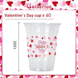 Valentine's Party Supplies Romantic 60 Pcs 12oz Love Themed Plastic