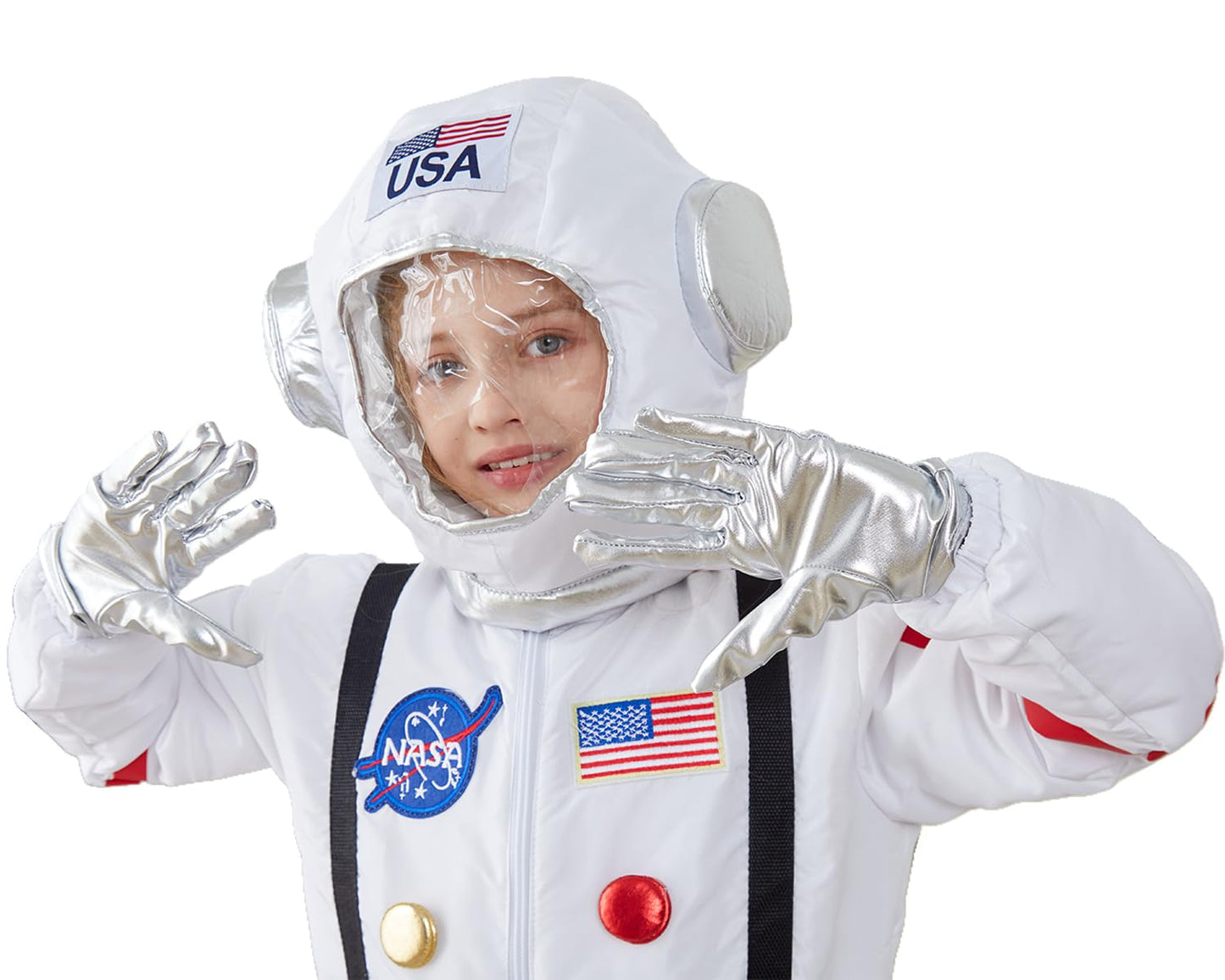Kids Astronaut Halloween Costume Set, Boys Girls Space Suit