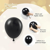Black and Gold Balloons, 60pcs 12inch Black Metallic Gold Confetti