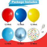 HILAVO Red Yellow Blue Balloons Light Baby Royal Metallic Blue Red