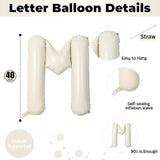 40 Inch Beige Mom Balloons for Mothers Day Decorations, Large Cream