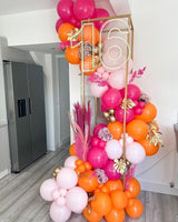 Bezente Pink and Orange Latex Balloons,60pcs 12 inch Light & Hot Pink
