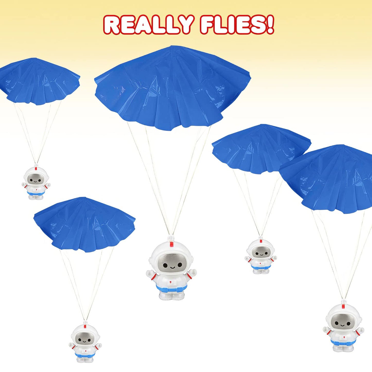 Mini Astronaut Paratroopers, 24-Pack Parachute Toys for