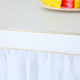 2 Pack 6ft White Tulle Table Skirts for wedding Bridal Shower White