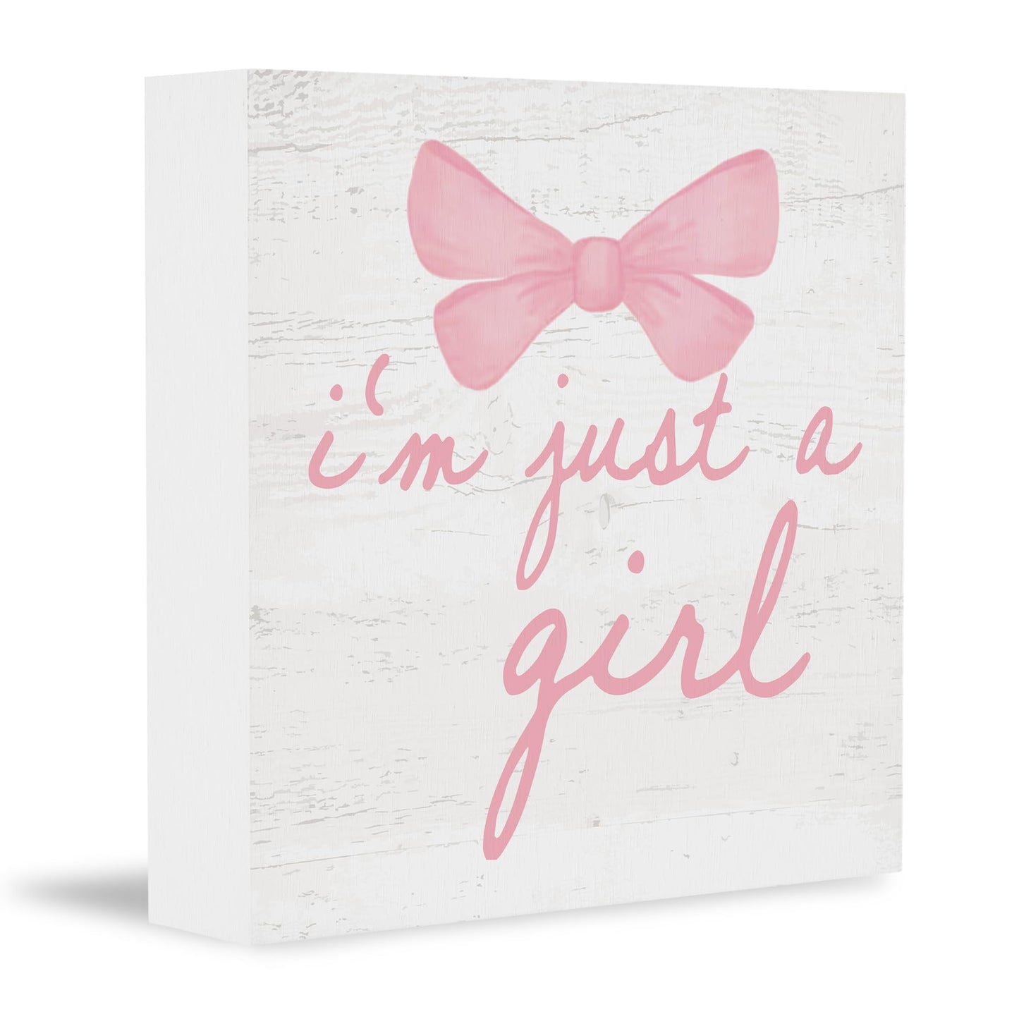 CUANFDDSF Trendy Pink Bow Coquette Room Decor Wooden Box Sign,