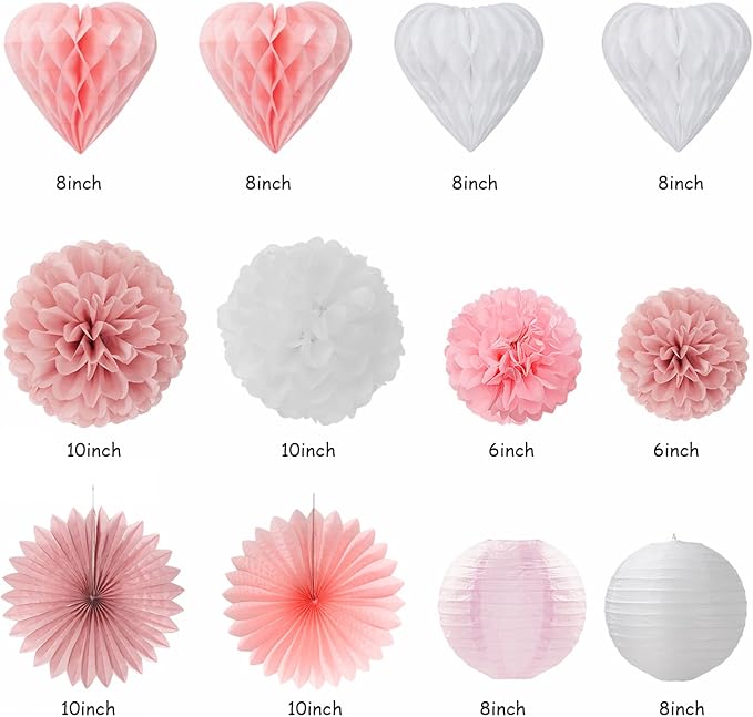 Blush Light Pink Valentines Day Galentines Party Decorations 22pcs