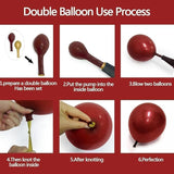 Burgundy Black Gold Balloon Garland Double Stuffed Dark Red Gold