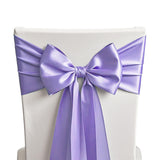SINSSOWL Pack of 50 Satin Lavender Chair Sashes 7x108 Inches for