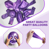 MEBAY Chrome Metallic Purple Balloons 12 inch, 100 Pcs Latex Shiny
