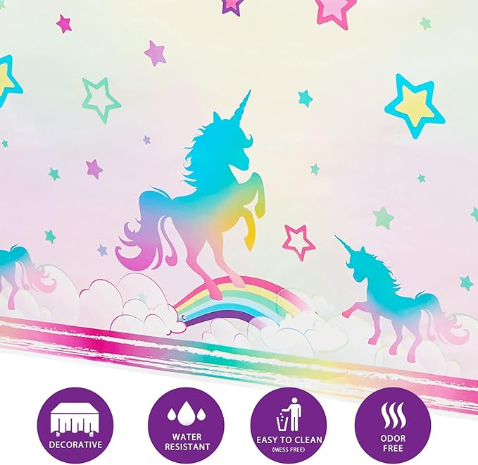 WERNNSAI 1PCS Unicorn Tablecloth - Unicorn Birthday Decorations